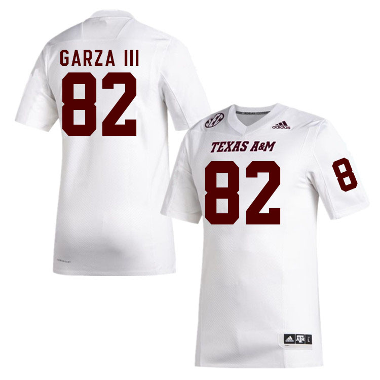 Men #82 Fernando Garza III Texas A&M Aggies College Football Jerseys Stitched Sale-White - Click Image to Close